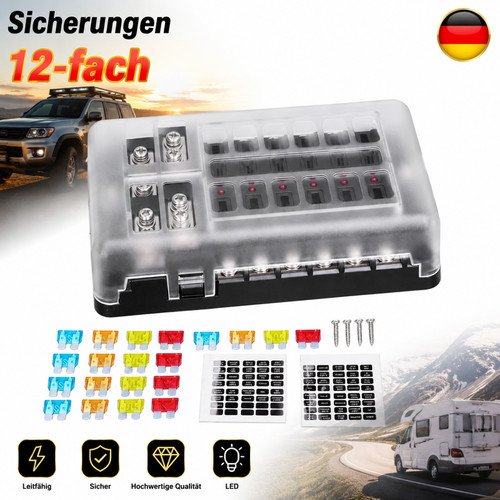 Sicherungsblock fach - sicherungsblock, 12-fach