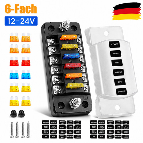 6-fach-Flachsicherungsblock