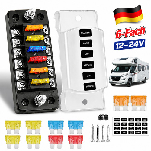 Sicherungsblock fach - sicherungsblock, 6-fach