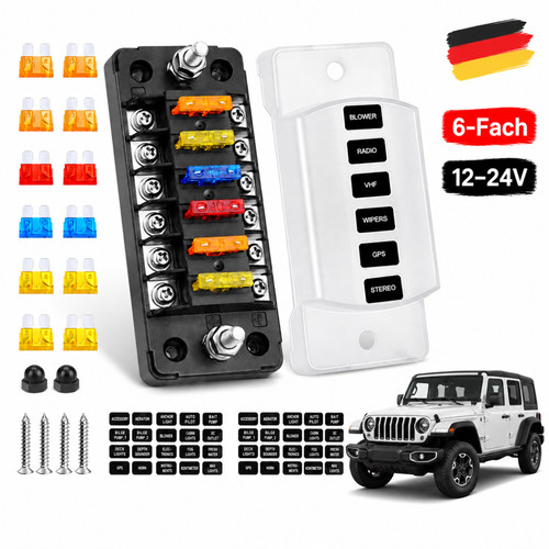 Sicherungsblock fach - sicherungsblock, 6-fach